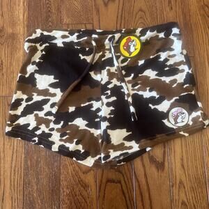 Buc-ee's Cow Lounge Shorts Womens Medium Brown Camo Soft Western Cowgirl NEW NWT